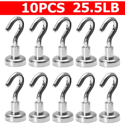 25.5LBs 10Pcs Ganci magnetici per appendere Gancio magnetico al neodimio forte per terre rare D20mm en oferta