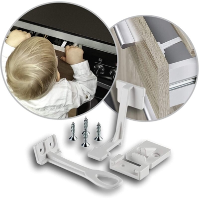 SET 3 FUSIBILI PER ARMADI E CASSETTI SICUREZZA BAMBINI INVISIBILI COLORE BIANCO - Reer