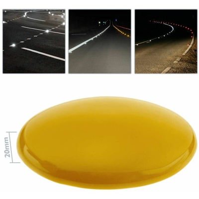 Riflettore stradale rotondo in ceramica giallo 10 cm