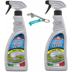 Rhutten 2 x Detergente Vetri Auto Pulivetro Antipioggia Idrorepellente Antiappannante Parabrezza 750 ML - per Pulizia Finestrini Anteriori Posteriori características