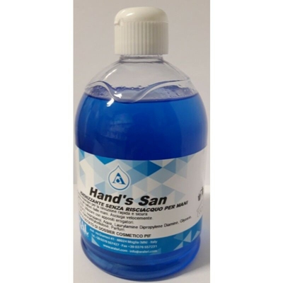 Aral - Igienizzante GEL Mani Sanificante Hand's San Soluzione Idroalcolica 500 ml Prodotto Italiano