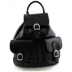 Zaino In Pelle Colore Nero - Pelletteria Toscana Made In Italy - Zaino precio