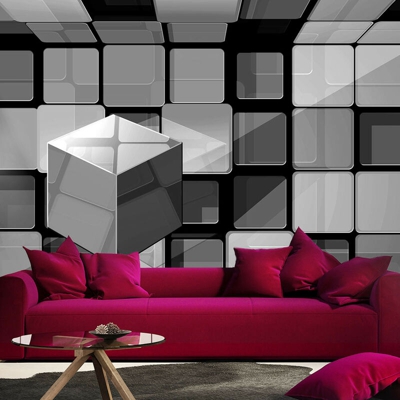 Artgeist - Fotomurale - Rubik's cube in gray - 350x245