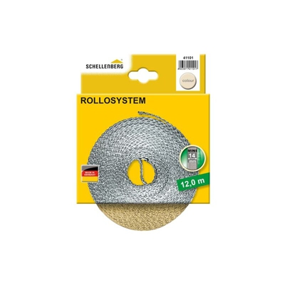 41101 Cinghia per Avvolgibile, Larghezza 14 mm, Sistema Mini, 12 m, Beige - Schellenberg