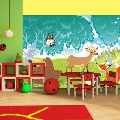 Fotomurale - Gli animali del Bosco Piccolo - 350x270