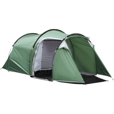 EASYCOMFORT Tenda da Campeggio 4 Posti Ampio Vestibolo Impermeabile Verde Scuro