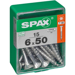 Lot 15 In Acciaio Testa Della Vite Autofraisée Piatta Diam.6 Mm X L.50 Mm - Spax en oferta