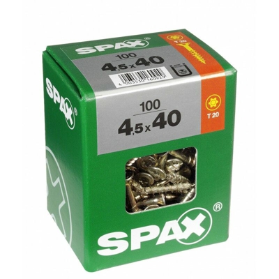 Viti Lotto 100 Torx Svasata In Acciaio Testa, Diam.4.5 Mm X Mm L.40 - Spax
