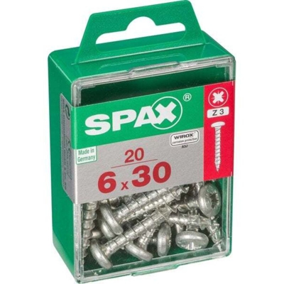 Box 20 Universale Vite A Testa 6X30 Rotonda Pz Wirox 20 Pc - Spax