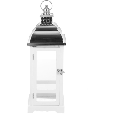 Lanterna In Legno E Metallo, Da 16x33x16 Cm Grigio