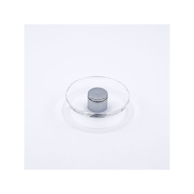 Pomolo trasparente rotondo con tappo effetto cromato lucido 65x20mm - 440 Geo