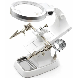 B&s - Lente ingrandimento terza mano 3-4.5x led pinze tavolo riparazioni saldature precio