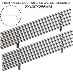 12 x 400 x 256 mm cucina in acciaio inossidabile spazzolato da 16 pollici con maniglia a T, maniglia a tirante en oferta