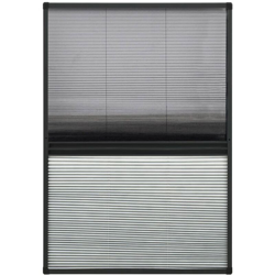 Zanzariera Plissettata Finestra Alluminio 110x160cm con Tendina - Antracite - Vidaxl precio
