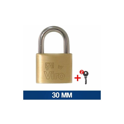 LUCCHETTO SICUREZZA CON DUE CHIAVI VARIE MISURE 27280V MM 30 (27282) - Viro