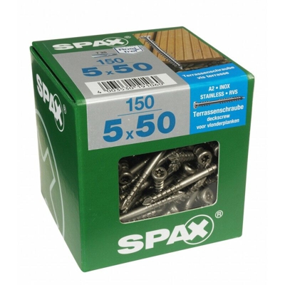 Lot 150 Viti In Acciaio Inox Terrace Spax Testa Cilindrica, Diam.5 Mm X Mm L.50