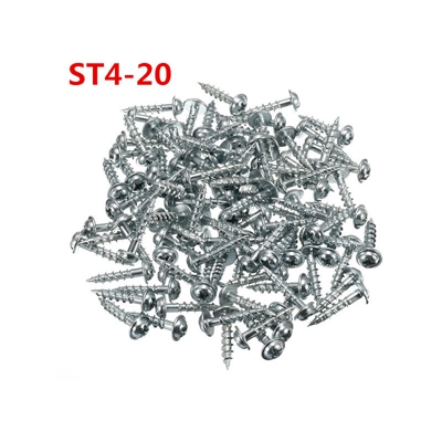 100pcs ST4-20 Vite a croce in acciaio al carbonio ST4 Vite per legno a mezzo dente autofilettante (ST4-20)