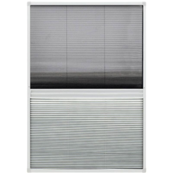 Zanzariera Plissettata Finestra Alluminio 100x160cm con Tendina - Bianco - Vidaxl en oferta