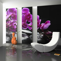 Artgeist - Fotomurale - Momento di relax : un'orchidea e pietre zen - 350x270 en oferta