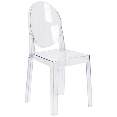 Sedia Fantasma In Cristallo Trasparente Con Schienale Ovale Moderno Set Da Pranzo Per Trucco [1 Pz]