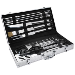 Posate Per Barbecue In Acciaio Inox 18 Pz. - Grigio características