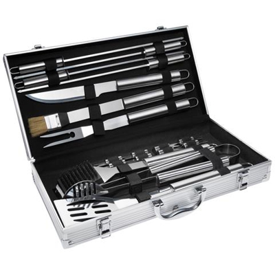 Posate Per Barbecue In Acciaio Inox 18 Pz. - Grigio
