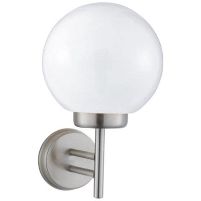 Applique Globo Da Giardino 1 Luce Argento Satinato Ip44, E27