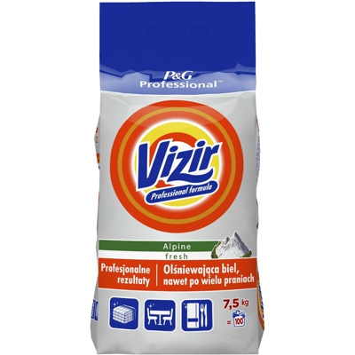 Detergente in polvere PROFESSIONAL Alpine white per 100 lavaggi, 7,5 kg - Vizir