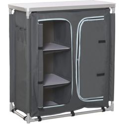 EASYCOMFORT Cucina da Campeggio in Alluminio con Doppio Armadietto, 3 Mensole e Sacca di Trasporto en oferta