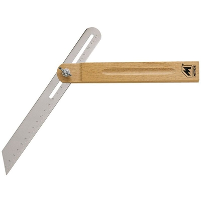 Metrica 69650 - Falsa squadra, con base in legno, 250 mm
