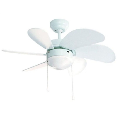 Ventilatore da Soffitto con Luce VT-90B 50W 80 cm Bianco - Grupo Fm