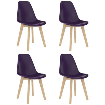 Sedie Da Pranzo 4 Pz Viola In Plastica