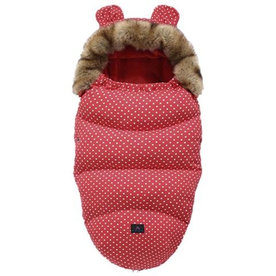 Passeggino Per Neonato Coprigambe Per Sedia A Rotelle In Pile Antivento Caldo E Morbido Sacco A Pelo [ rosso-bianco / Collo Di Pelliccia 0-24m]