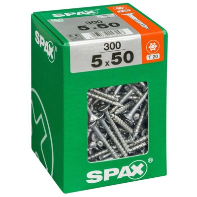 Viti Lot 300 Torx Svasata Acciaio Testa, Diam.5 Mm X Mm L.50 - Spax