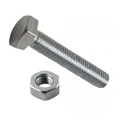 BLISTER 4 BULLONI FILETTATI TESTA ESAGONALE CON DADO IN FERRO ZINCATO 10X60mm - Oreca