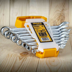 Set Serie 8 Chiavi Chiave Inglesi Combinate In Acciaio 6-19Mm Con Custodia Ingco precio