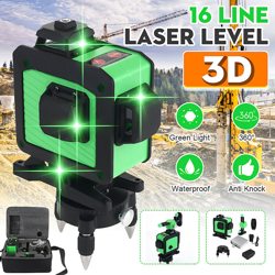 Drillpro - 16 linee 360 ??orizzontale verticale croce 3D livello laser a luce verde misurazione autolivellante raggio laser super potente (spina UE) en oferta