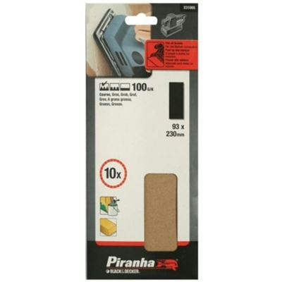 Black&decker - PIRANHA -BLACK&DECKER 10 FOGLI AL CORINDONE PER LEVIGATRICI 93X230 GR.100 X31065