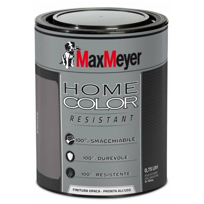 Max Meyer - MAXMEYER- PITTURA MURALE DECORATIVA HOMECOLOR RESISTANT 0,75 LT SMOKE