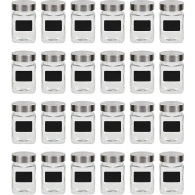Vidaxl - Barattoli in Vetro con Adesivo 24 pz 300 ml