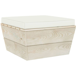 vidaXL Ottomana da Giardino su Pallet con Cuscino in Legno di Abete - crema precio
