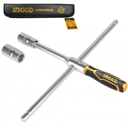 INGCO- Chiave A CROCE CON 4 chiavi a bussola: 17mm, 19mm, 21mm, 23mm en oferta