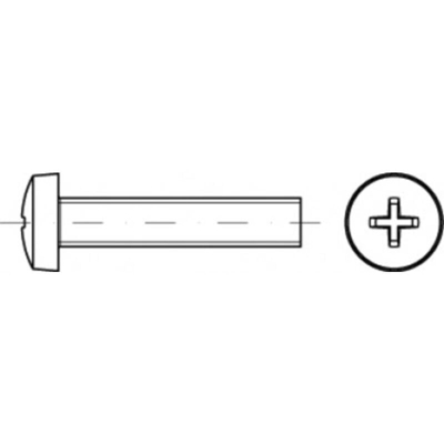 TOOLCRAFT TO-5430897 Viti a testa cilindrica M3 6 mm A croce Philips ISO 7046 Acciaio galvanizzato zinco 200 pz.