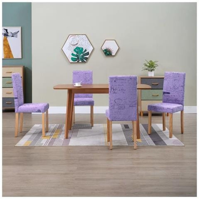 Sedie Da Pranzo 4 Pz Viola In Tessuto