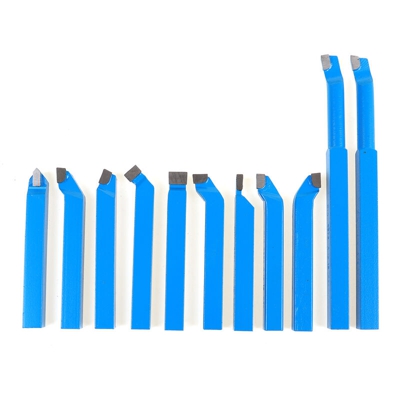 Drillpro - Set di utensili per tornio in metallo duro da taglio per tornitura alesatrice da 11 pezzi CNC