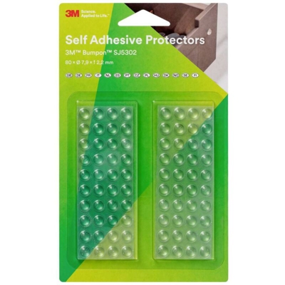 SJ 5302 MPCB Piedino di fissaggio autoadesivo, rotondo Trasparente (Ø x A) 7.9 mm x 2.2 mm 80 pz. - 3M