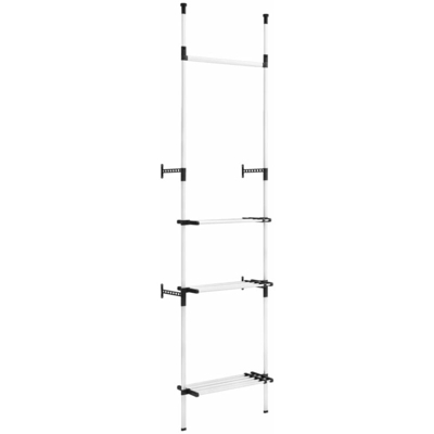 Sistema per Guardaroba Telescopico Aste Mensole in Alluminio - Argento - Vidaxl