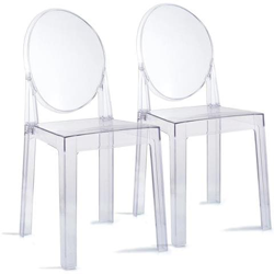 Sedia Fantasma In Cristallo Trasparente Con Schienale Ovale Moderno Set Da Pranzo Per Trucco [2 Pezzi] características