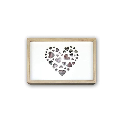 Zep CZ1268 - USB Love Box di legno con coperchio scorrevole in legno, colore white