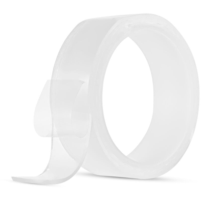 Un rotolo di nastro adesivo trasparente traccia nano traccia Velcro magico lavata lato adesivo 30mm * 1m * 1mm